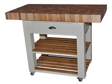 Butchers Block Island , kitchen island with Double Overhang 120cm x 60cm
