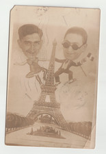 1927 OTTOMAN TURKEY ARMENIAN GUYS ON EIFFEL TOWER PARIS REAL PHOTOGRAPH