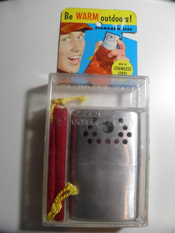 VINTAGE JON-E HAND WARMER STANDARD SIZE W/ CASE BAG AND INSTRUCTIONS NEVER USED