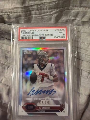 2023 Topps Composite #TCACS CJ Stroud Chrome Refractor Auto Rookie RC /299 PSA 9