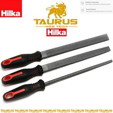 HILKA 3 Pce 8" (200mm) Wood Rasp File Set Ergonomic Two Component Soft Grip UK