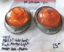 2vintageoriginal 1960s Auto Lamp Truck Marker Lights- Amber Lens-plastic