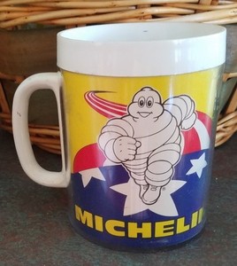 VINTAGE MICHELIN MAN THERMO-SERV PLASTIC MUG