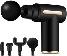 Deep Tissue Massage Gun, Quiet Brushless Motor with 4 Professional Heads, Black