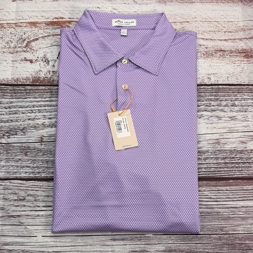 NWT PETER MILLAR - Purple Rain Drop SUMMER COMFORT Golf Shirt Polo - LARGE