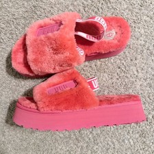  1112258 UGG Women's Disco Slide Platform Slippers Hibiscus Pink Size 11