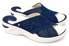 Bzees Blue Slide Sandals Cloud Technology Synthetic Slip On US 11 M EU 41