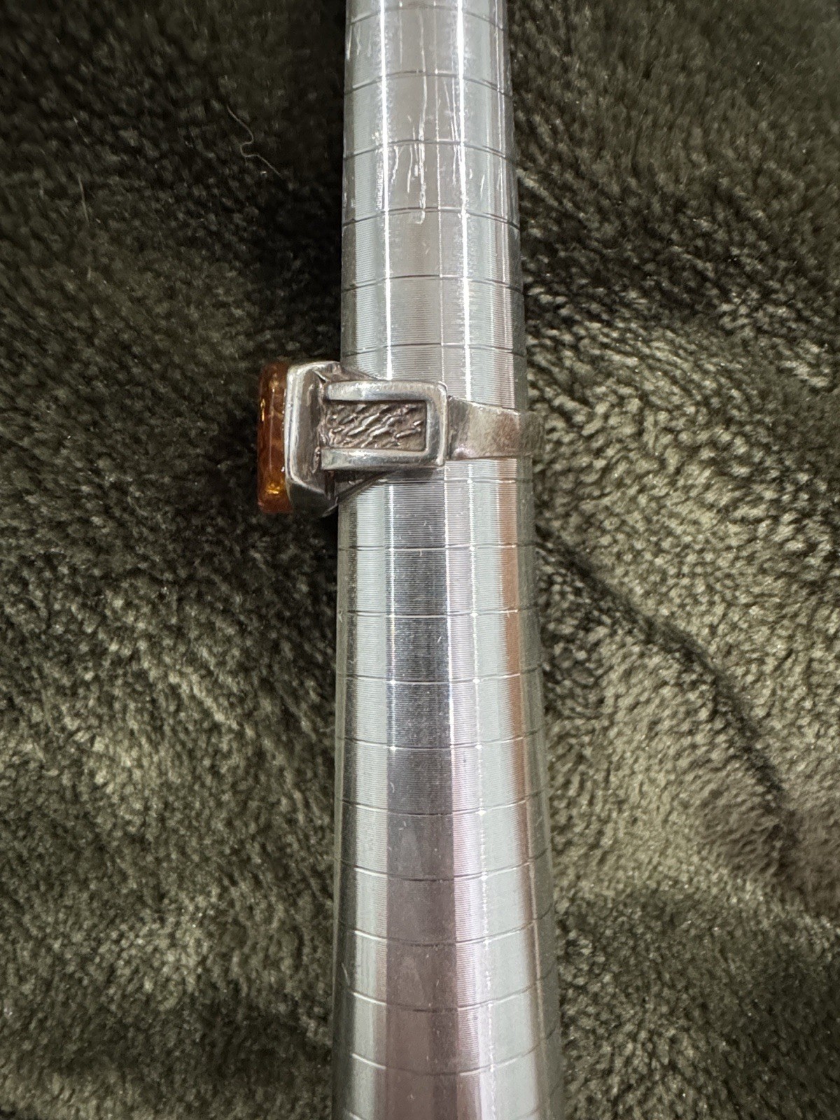 Amber Gemstone Silver Ring - image 4