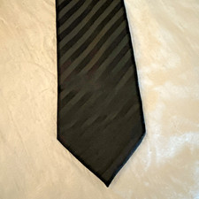 Puccini Tie Black Striped 100 Microfiber