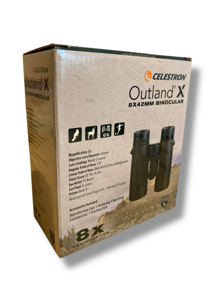 Celestron Outland X 8x42 Waterproof Binoculars in Black - Image 4 of 4