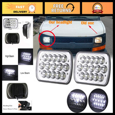 45W Rectangle 7x6 5x7 Inch Sealed Beam Headlights Hi/Low Replacement for Trucks