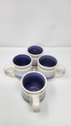 4 New Vtg Pfaltzgraff Rio White/Blue Striped Stoneware Mugs 12 oz Made in Mexico — photo 3