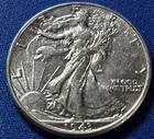 A 1943-P WALKING LIBERTY HALF DOLLAR. HIGH GRADE