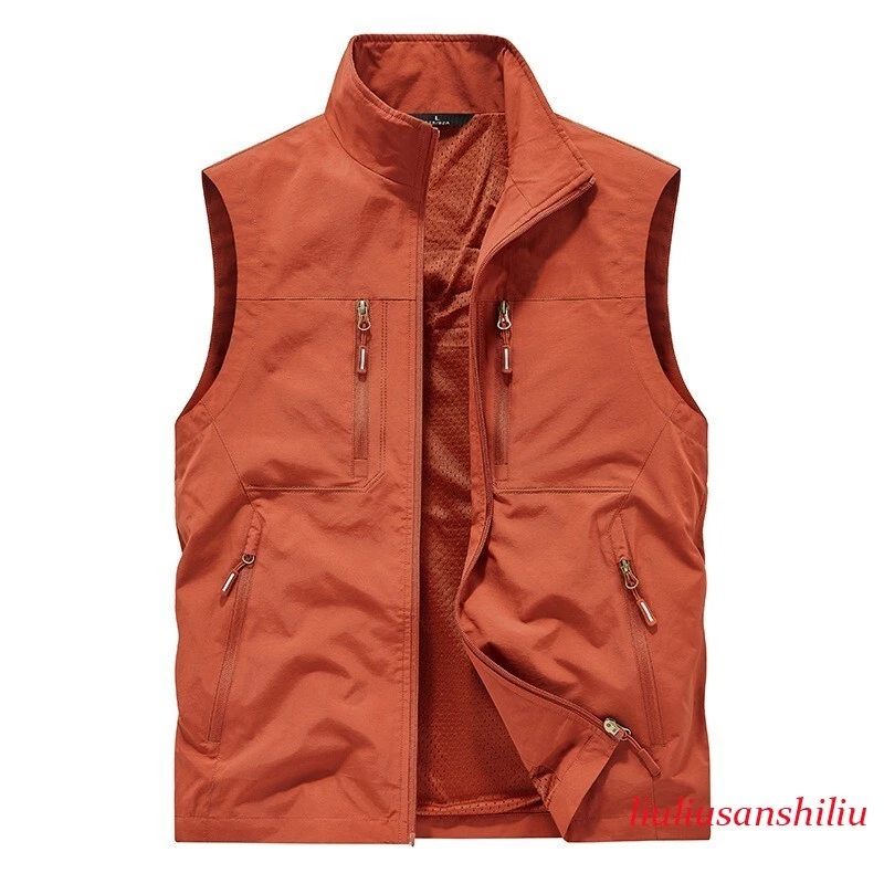 Men Multi Pocket Quick Drying Vest Outdoor Casual Waistcoat Waterproof Plus Size