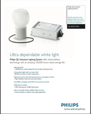 Phillips QL Induction 55w Lamps. 4000K. New in box. Never used.