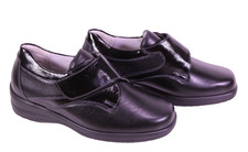 Naot Damen Schuhe Leder Lack Gr 37,5 schwarz Wechselfußbett Klettverschluss CR18