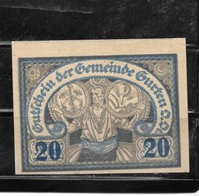 AUSTRIA NOTGELD 1920 20 HELLER UNCIRCULATED GURTEN BANKNOTE PAPER MONEY CURRENCY