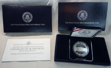 1992-W White House Silver Dollar US Mint Commemorative Proof $1 90% OGP Box COA