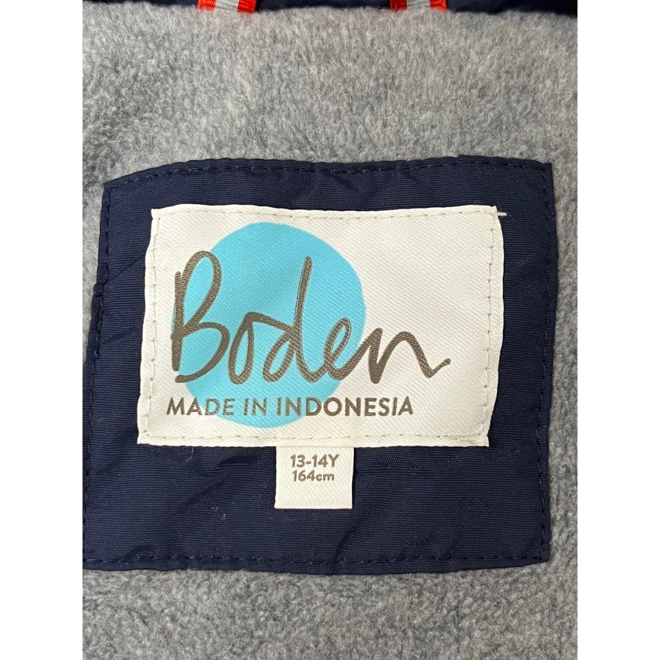 Boden Kids Puffer Jacket Hooded size 13/14 Years Navy Blue Winter Coat - Image 2 of 4