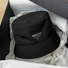 Prada Bucket Hat Black Summer Unisex Designer Beach Sun Hat UK Brand