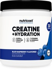 Nutricost Creatine Monohydrate  Hydration Blue Raspberry Flavored, 30 Servings