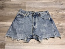 Vintage 1998 Womens Levis 501 XX Cut Off Jean Shorts USA Size 30 Distressed 2