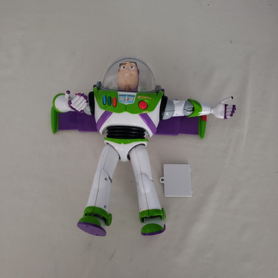 Rare White Logo Buzz Lightyear Thinkway Toys  DISNEY PIXAR TESTED VIDEO 12''