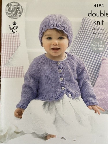 King Cole 4194 Cardigans and Hat DK Knitting Pattern