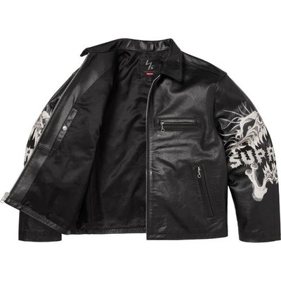 Size L - Supreme x Y's Leather Jacket Black Yohji Yamamoto FW25