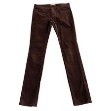 UNIQLO Womens 27 Brown Corduroy Pants  Casual Slim Straight Leg Trousers Preppy