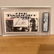 Encapsulated PSA/DNA SIGNED WILLIAM SHATNER Twilight Zone Autographed Index Card