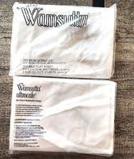 Vtg Wamsutta DOUBLE Flat Sheet -Set of 2 -No Iron Ultracale 81x96 Made in USA