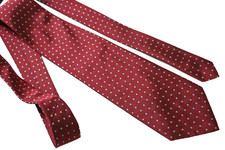 BROOKS BROTHERS MEN'S TIE BURGUNDY/GEOMETRIC Width: 3.75" LENGTH 59"