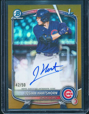 2025 Bowman Chrome Draft Josiah Hartshorn Gold Refractor Auto 42/50 - Cubs