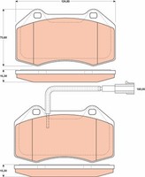 Bremsbelagsatz Scheibenbremse TRW GDB1812 FüR EVO 500 Punto Abarth 695 Mito 595