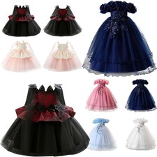 Girls Elegant Formal Gown Party Sleeveless Off Shoulder Tulle Pageant Gown