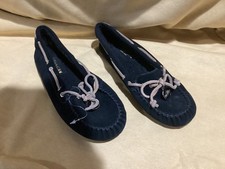 COACH Women s black Suede Moccasin Slippers Black Size 6B