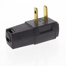 Leviton Black Side Mount Right Angle EZ-Wire Plug 15A 1-15P Non-Polarized 321-E