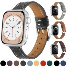 Slim Leather Wrist Strap Band For Apple Watch 11 10 9 8 7 6 5 4 SE3 Ultra 3 49mm