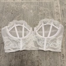 Sujetador/Bustier Oh La Cheri blanco de encaje sin tirantes talla mediana