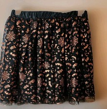 Wonder Nation Halloween Skirt Girls Size M 7-8 Black Orange Foil Tulle Boo Bats