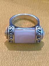 Rectangular Mother Of Pearl MOP Sterling 925 Ring Sz 9
