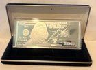 2011 Washington Mint $100 Bill 1 oz 999 Silver Proof Bar w/C.O.A & Case