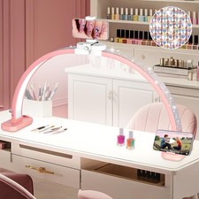 HITTI Super Large 31in Half Moon Light for Nail Desk, Foldable Arch Light for Na