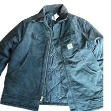 Vtg Carhartt Coat 90's Mens 50 2X C03 Black Quilt Lined Workwear Streetwear