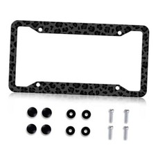 License Plate Frame Funny Animal Print License Black Leopard Cheetah Print