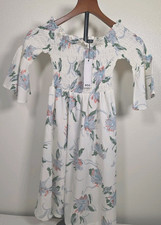 Boohoo Off Shoulder Flutter Sleeve Summer Dress, Flower Print, Size US 4 NWT