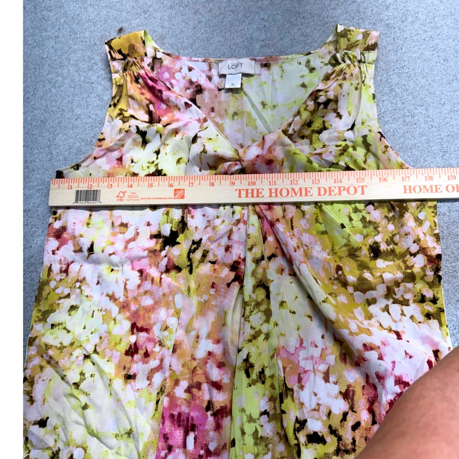 Ann Taylor Loft Blouse Womens Medium Multicolor Abstract Floral Sleeveless Top image 7