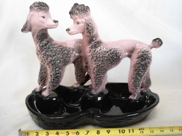 1956 LANE Ceramic Pink Poodle Lamp - Mid Century Modern MCM