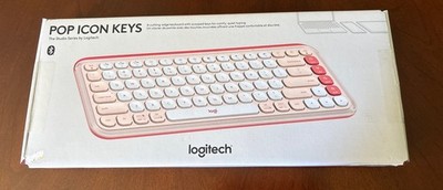 Logitech POP ICON KEYS Wireless Keyboard, Rose & White 920-013049